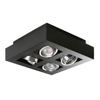 LED GU10 Deckenspot Armatur schw. - vierfach für 4 LED Spots