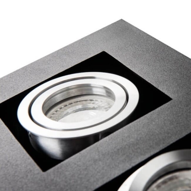 LED GU10 Deckenspot Armatur schwarz - vierfach für 4 LED GU10 Spots