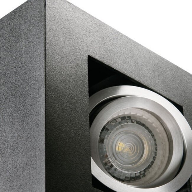 LED GU10 Deckenspot Armatur schwarz - vierfach für 4 LED GU10 Spots