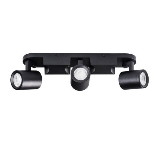 LED GU10 Deckenspot Wandspot schwarz - dreifach für 3 LED GU10 Spots