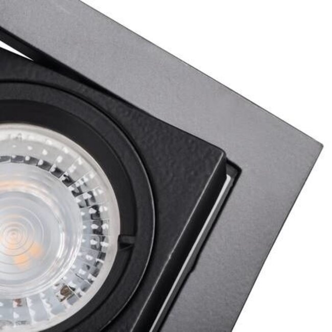 LED GU10 Strahler Einbaurahmen Schwarz viereckig vertieft - Sägegröße 83x83mm Außengröße 94mm