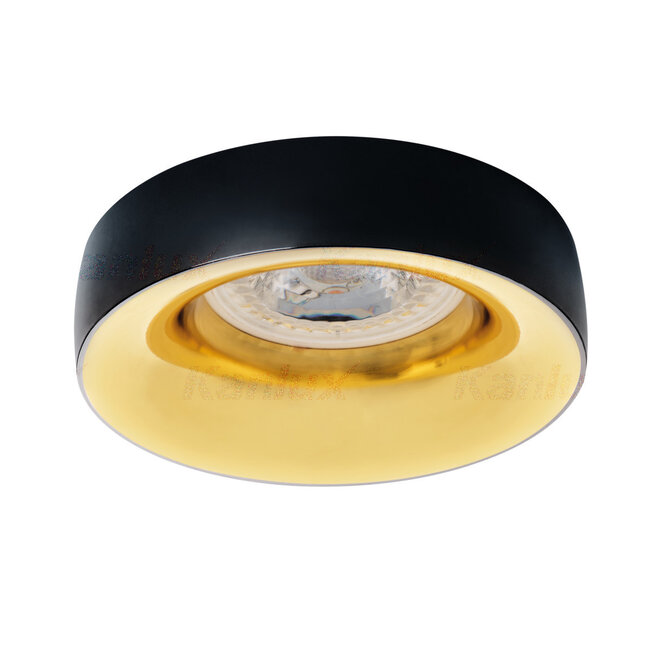 LED GU10 Strahler Einbaurahmen Schwarz Gold rund - für 1 LED GU10 Spot