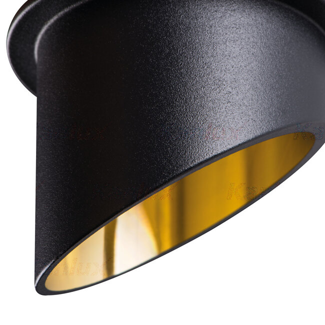 LED GU10 Strahler Einbaurahmen für 1 LED Spot Schwarz Gold rund - exkl. LED Spot
