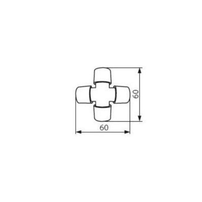 LED Lichtschlauch 2 Pin Verbindungsstecker - IP44 - Kreuzverbindung X-Stück