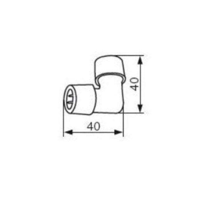 LED Lichtschlauch 2 Pin Verbindungsstecker - IP44 -Eckverbindung L-Stück