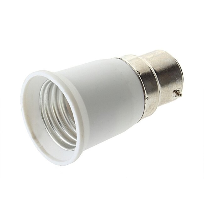 Reduzierstück Adapter B22 auf E27 Weiß max. 60W