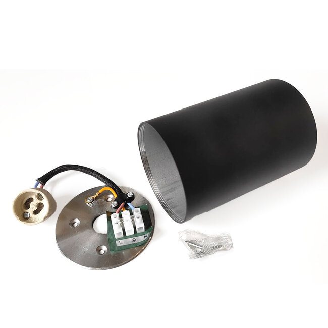 LED Deckenspot - Tube rund - Schwarz - mit GU10 Fassung - schwenkbar - exkl. LED Spot