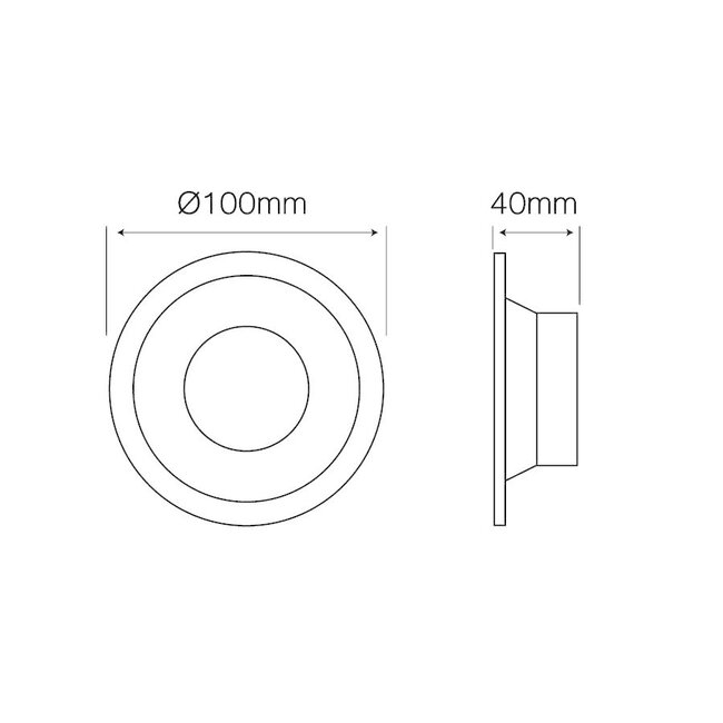 LED Strahler Einbaurahmen rund - Gold / Weiß - Sägegröße 75mm - Außengröße 94mm