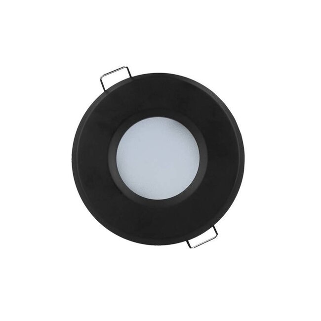 LED Strahler Einbaurahmen Schwarz rund - Badezimmer IP44 - Sägegröße 73mm - Außengröße 83mm