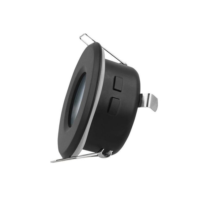 LED Strahler Einbaurahmen Schwarz rund - Badezimmer IP44 - Sägegröße 73mm - Außengröße 83mm