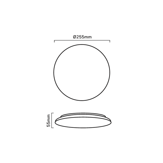 LED Deckenleuchte rund Weiß - 12W entspricht 90W - Neutralweiß 4000K - 255x55mm