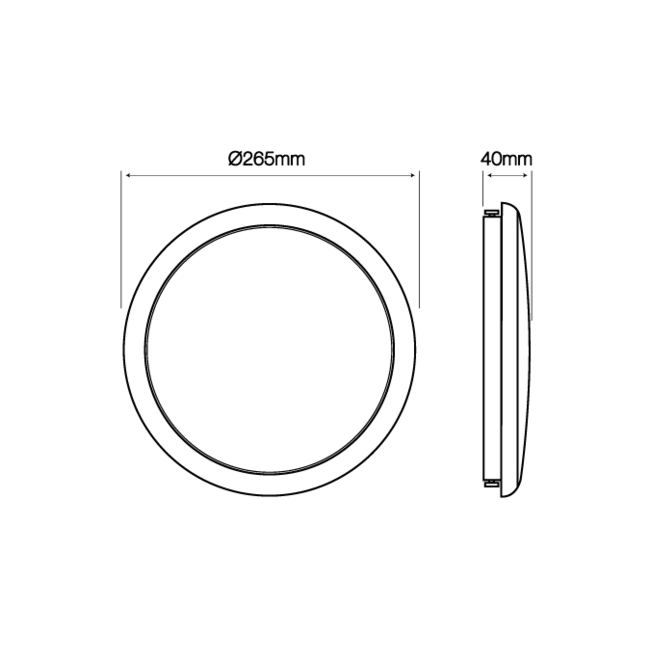 LED Deckenleuchte  Lunar - mit Sensor- IP65 wasserdicht - 16W entspricht 130W - Neutralweiß 4000K