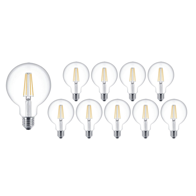 Vorteilspack 10 Stück - E27 LED Lampe - XL GLOBE - dimmbar - 4W entspricht 40W - 2700K Warmweiß - dimmbar