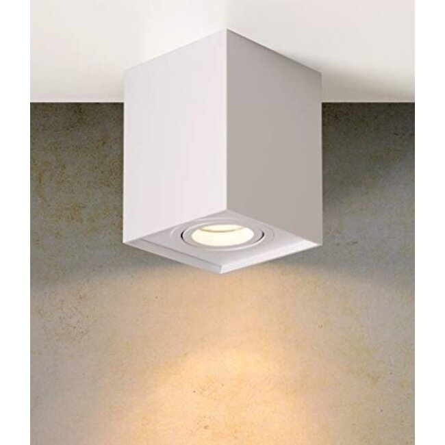 LED Deckenspot - Wüfel viereckig -  Weiß -  mit GU10 Fassung - schwenkbar - exkl. LED Spot