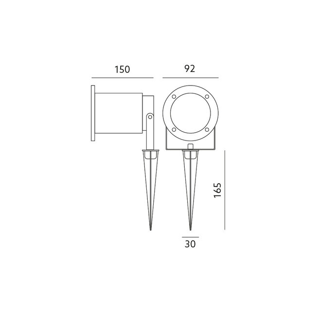 LED Sting  Bodenspot - GU10 Fassung - IP54 spritzwassergeschützt - exkl. LED Spot
