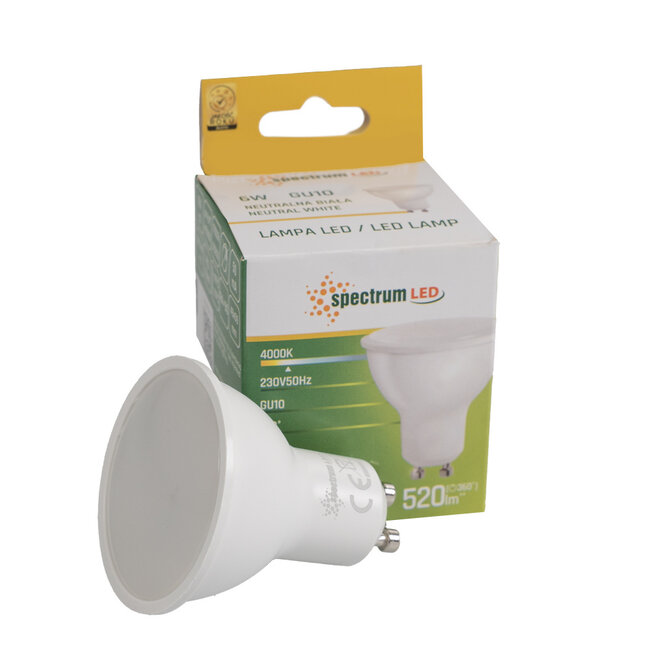 10er Pack - GU10 LED Spots - 6W entspricht 45W - Lichtfarbe optional