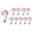 Vorteilspack 10 Stück - E27 WLAN LED Lampen - 9W entspricht 85W - RGB+CCT alle Lichtfarben - per App steuerbar