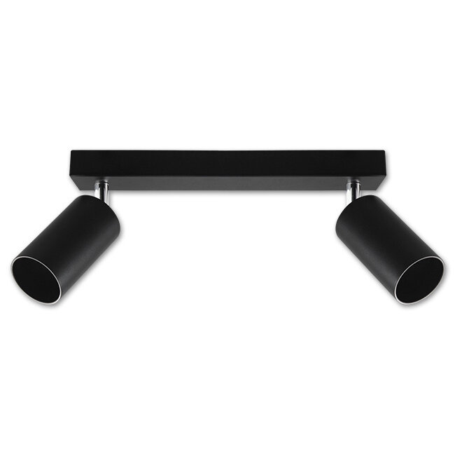 LED Deckenspot Mattschwarz - 2 verstellbare GU10 Fassungen für LED Spots - exkl. LED Spot