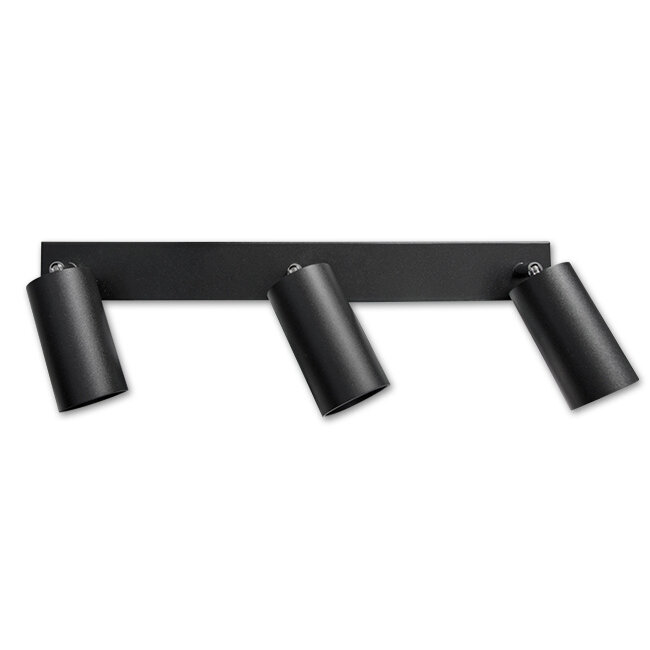 LED Deckenspot Mattschw. - 3 verstellbare GU10 Fassungen für LED Spots - exkl. LED Spot