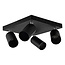 LED Deckenspot Mattschwarz - 4 verstellbare GU10 Fassungen für LED Spots - exkl. LED Spot