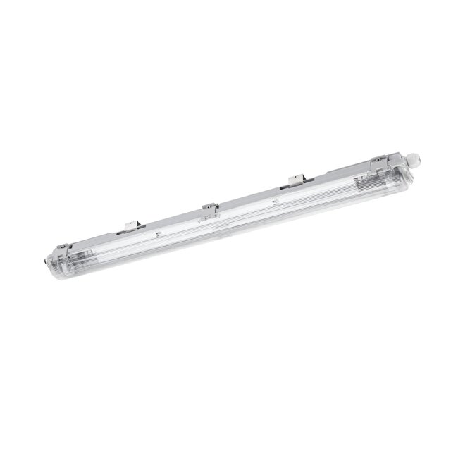 60cm LED Halterung IP65 + 1 Standard LED Leuchtstoffröhre 10W - 6000K 865 Tageslichtweiß -  Komplettset