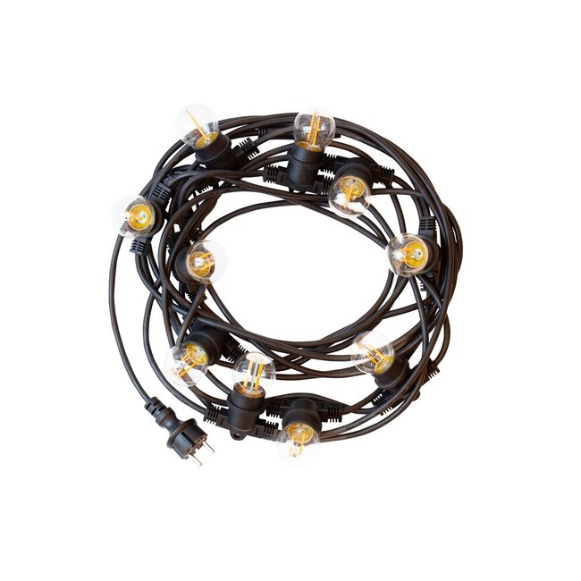 Lichterkette 5m - 10x E27 Fassung - LED Lampen optional