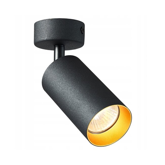 LED Deckenspot Mattschwarz - 1 verstellbare GU10 Fassung für LED Spot - exkl. LED Spot