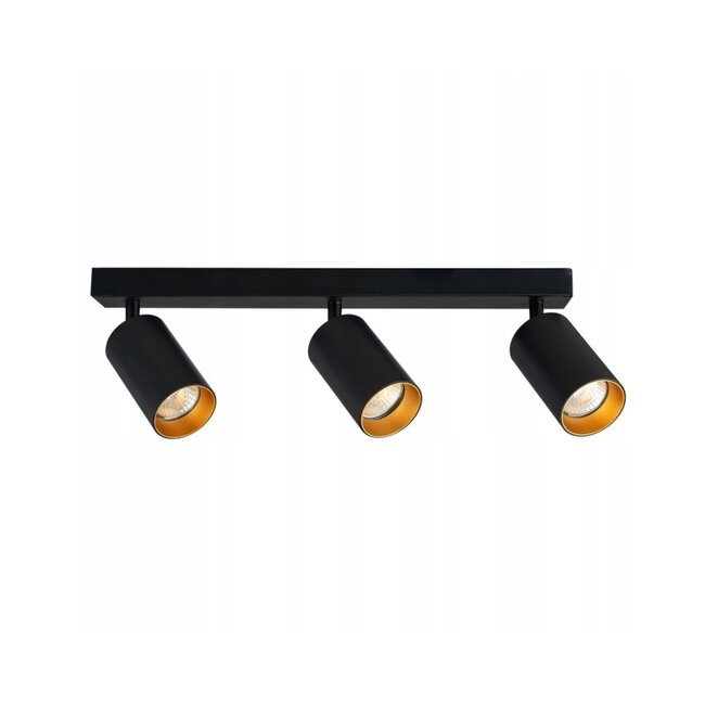 LED Deckenspot Mattschwarz - 3 verstellbare GU10 Fassungen für LED Spots - exkl. LED Spot