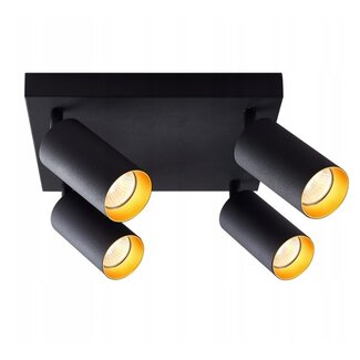 LED Deckenspot Mattschw. - 4 verstellbare GU10 Fassungen für LED Spots - exkl. LED Spot