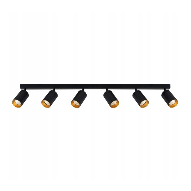 LED Deckenspot Mattschwarz - 6 verstellbare GU10 Fassungen für LED Spots - exkl. LED Spot