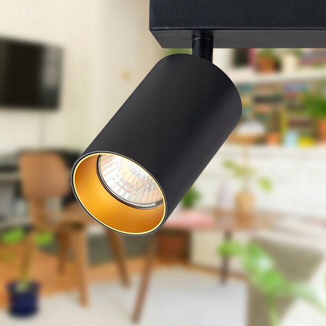 LED Deckenspot Mattschwarz - 6 verstellbare GU10 Fassungen für LED Spots - exkl. LED Spot