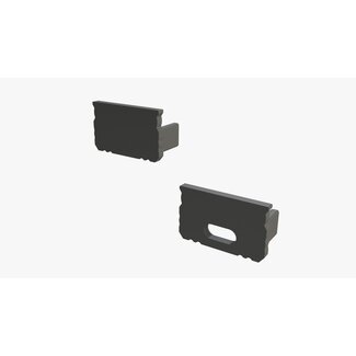Anfangs- und Endstk. für Alu Leuchtband Profil 1000*9*12mm - flach - Schw.