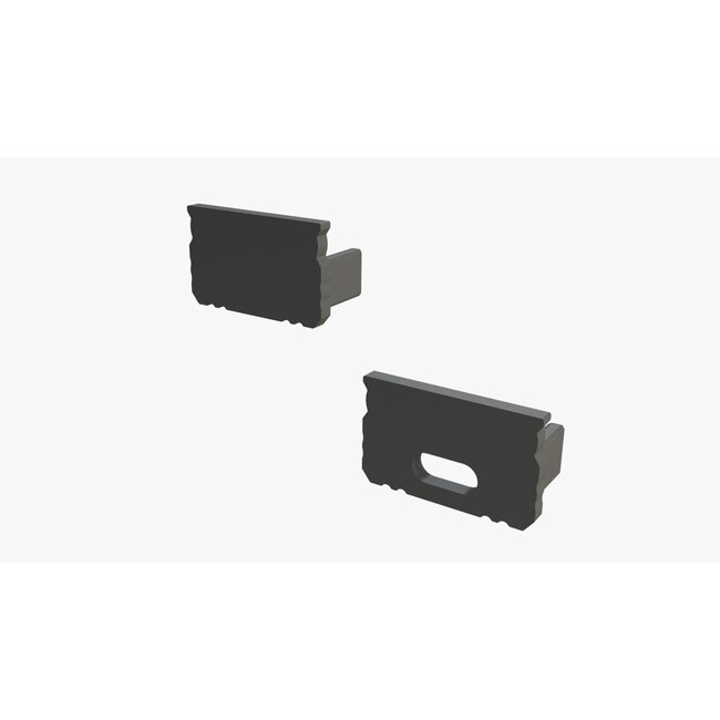 Anfangs- und Endstück für Aluminium Leuchtband Profil 1000*9*12mm - flach - Schwarz