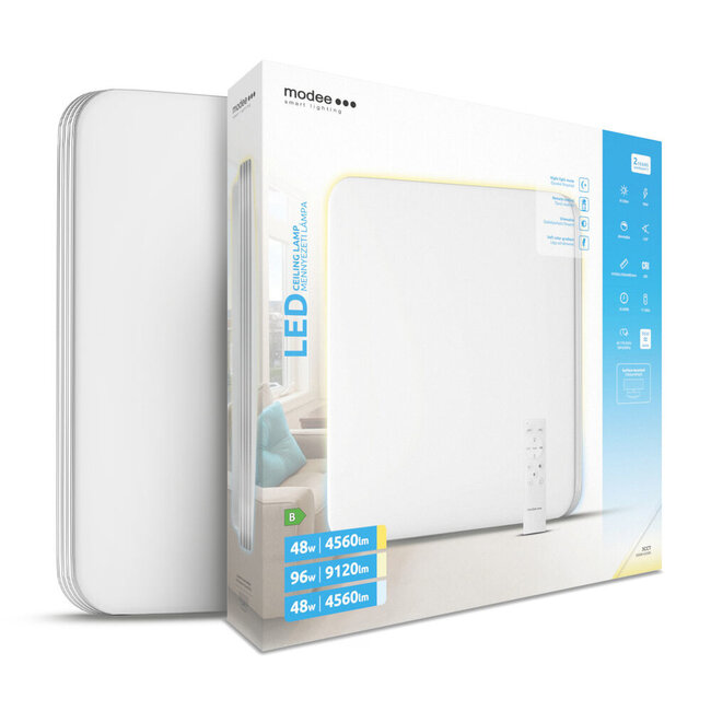 LED Deckenleuchte viereckig - 96W CCT - 430x85mm - inkl. Fernbedienung