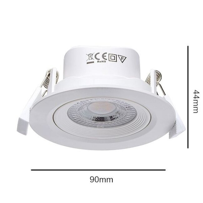 LED Einbaustrahler dimmbar - 5W entspricht 50W - 3000K Warmweiß - schwenkbar