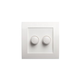 Duo-Abdeckung für Dimmer - Weiß - IP44 - inkl. Drehknöpfe