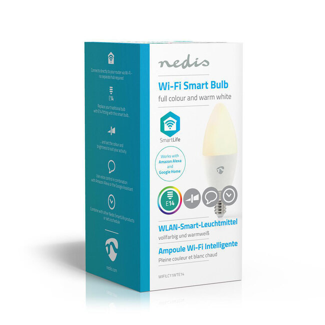 SmartLife WLAN LED Lampe - E14 4,5W - RGB+Warmweiß