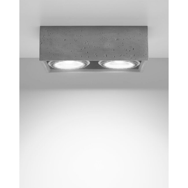 LED Deckenspot Beton QUATRO - 2 x GU10 AR111 Fassung - exkl. LED's