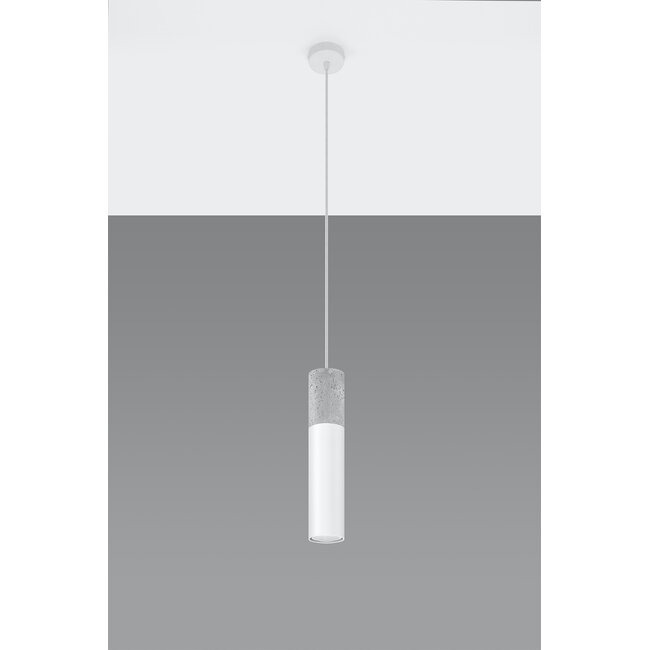 LED Hängeleuchte Weiß Beton BORGIO - 1 x GU10 Fassung - exkl. LED's