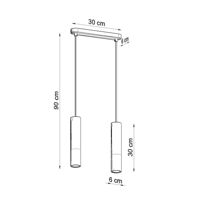 LED Hängeleuchte Weiß Beton BORGIO - 2 x GU10 Fassung - exkl. LED's
