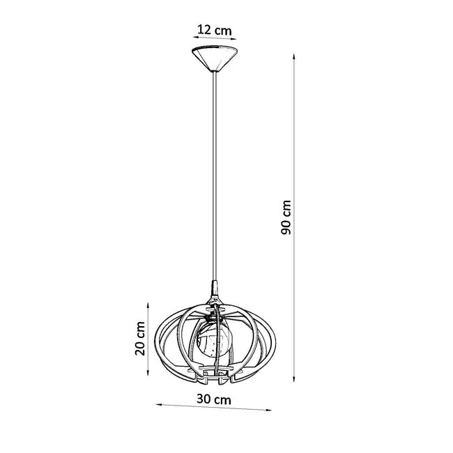 LED Hängeleuchte Holz MANDELINO - 1 x E27 Fassung - exkl. LED's