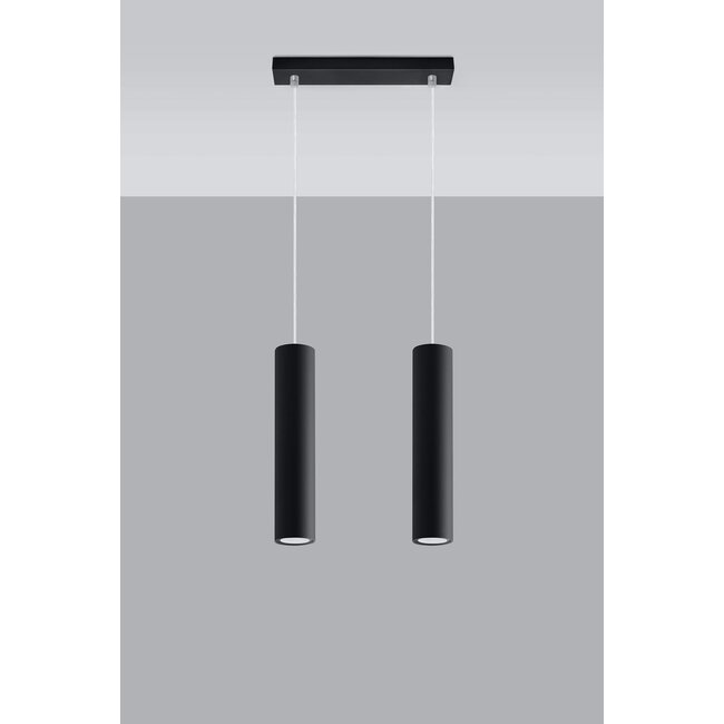 LED Hängeleuchte Mattschwarz LOOPEZ - 2 x GU10 Fassung - exkl. LED's