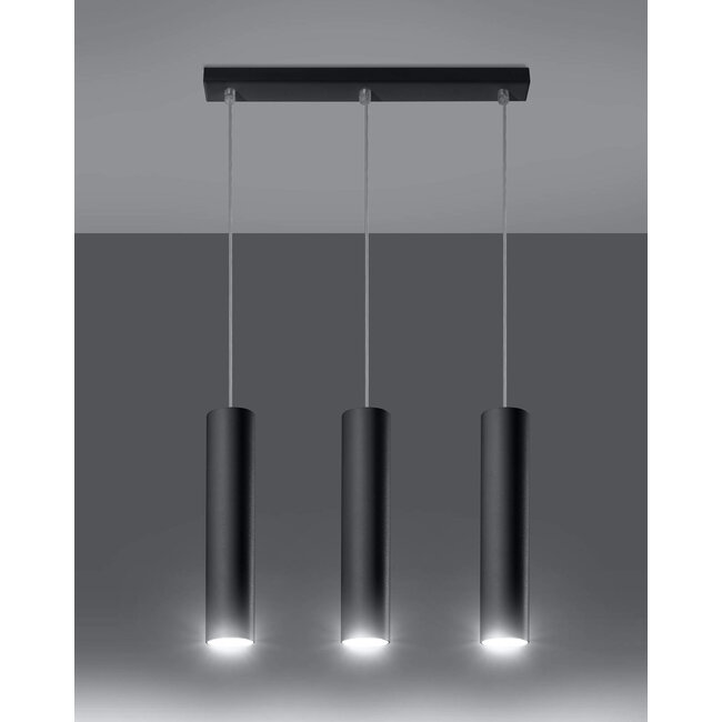 LED Hängeleuchte Mattschwarz LOOPEZ - 3 x GU10 Fassung - exkl. LED's