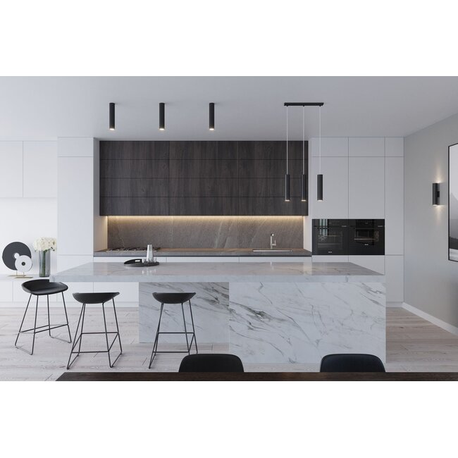 LED Hängeleuchte Mattschwarz LOOPEZ - 3 x GU10 Fassung - exkl. LED's