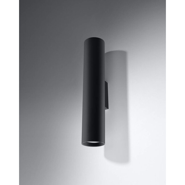 LED Wandleuchte Mattschwarz LOOPEZ - 1 x GU10 Fassung - exkl. LED's