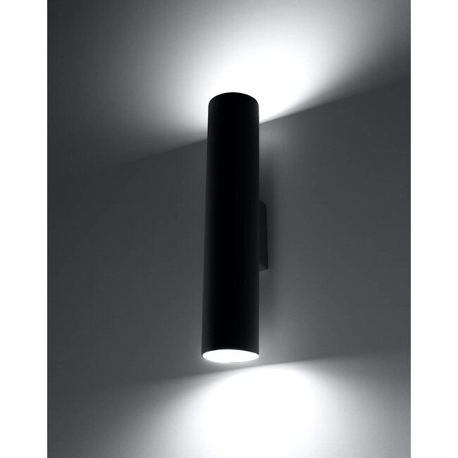 LED Wandleuchte Mattschwarz LOOPEZ - 1 x GU10 Fassung - exkl. LED's