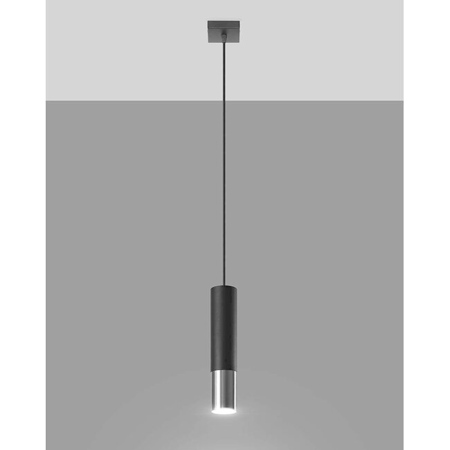 LED Hängeleuchte Schwarz Chrom LOOPEZ - 1 x GU10 Fassung - exkl. LED's