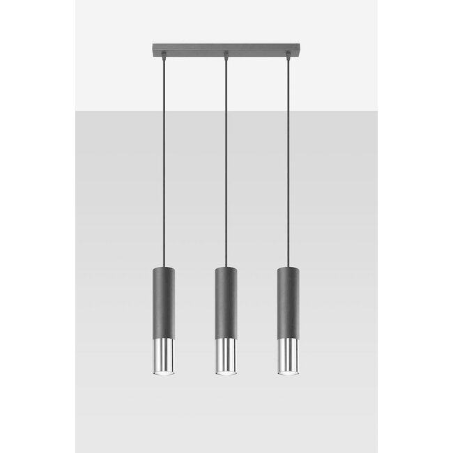 LED Hängeleuchte Schwarz Chrom LOOPEZ - 3 x GU10 Fassung - exkl. LED's