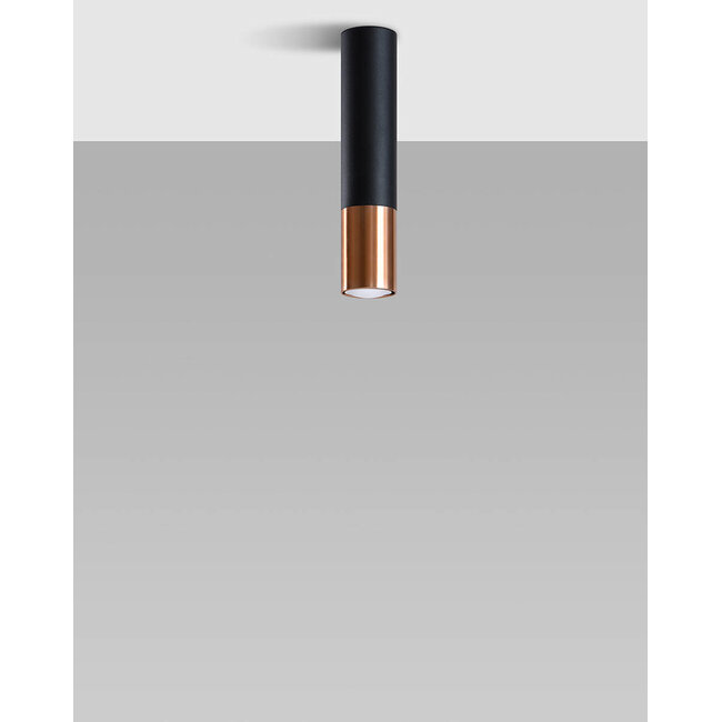 LED Deckenspot Schwarz Kupfer LOOPEZ - 1 x GU10 Fassung - exkl. LED's