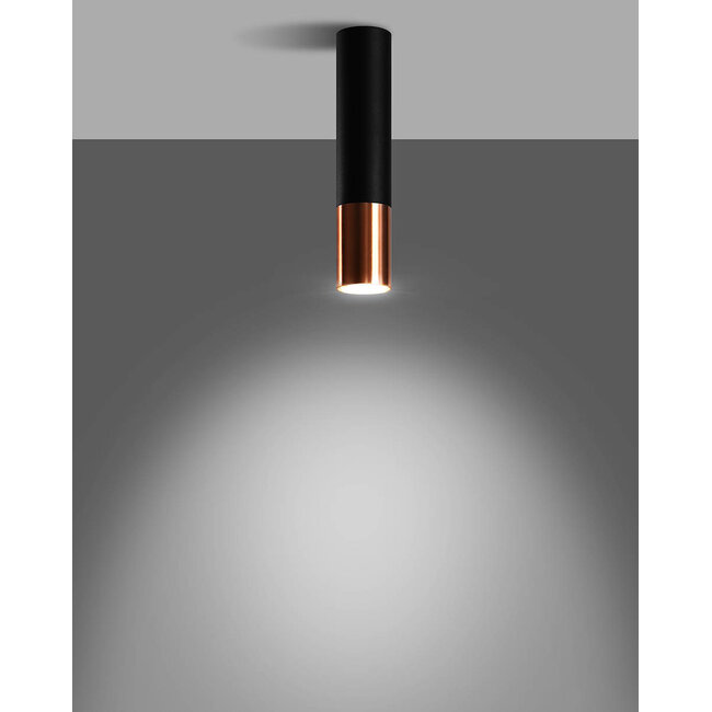 LED Deckenspot Schwarz Kupfer LOOPEZ - 1 x GU10 Fassung - exkl. LED's